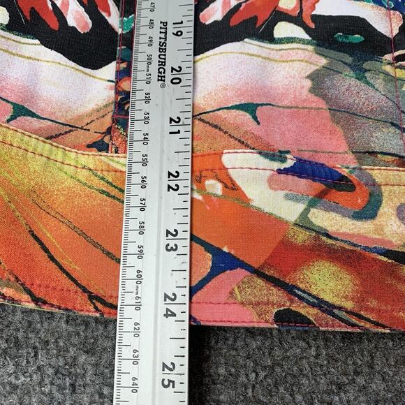 Chico’s Jacket Womens 3 Multicolor Butterfly Abstract Watercolor Snap Button - Picture 10 of 13